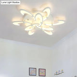 Contemporary Floral Led Ceiling Light Fixture In Warm/White/Natural With 3/6/9 Lights