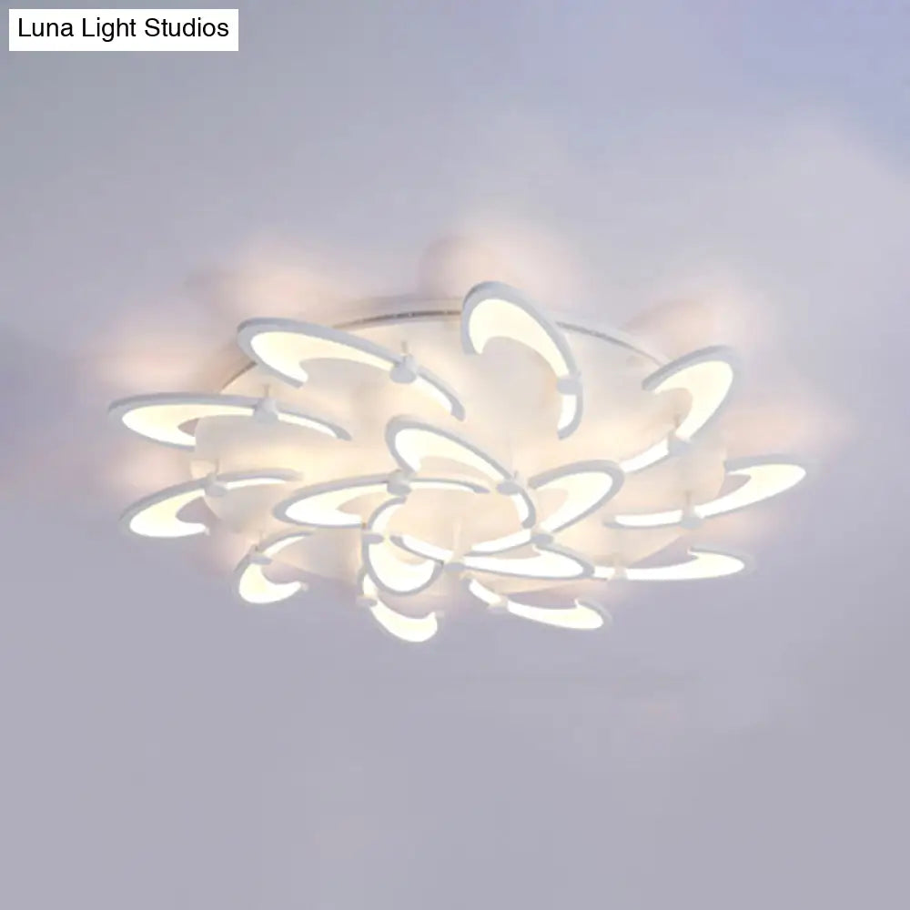 Contemporary Floral Led Ceiling Light Fixture In Warm/White/Natural With 3/6/9 Lights