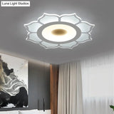 Contemporary Flower Acrylic Ceiling Light: 16.5/20.5 Wide Led Flush Mount With Warm/White Light And