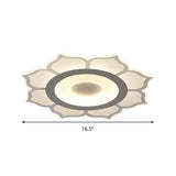 Contemporary Flower Acrylic Ceiling Light: 16.5/20.5 Wide Led Flush Mount With Warm/White Light And