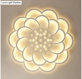Contemporary Flower Flush Mount Ceiling Light - Acrylic Fixture For Living Room