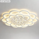 Contemporary Flower Flush Mount Ceiling Light - Acrylic Fixture For Living Room