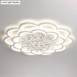 Contemporary Flower Flush Mount Ceiling Light - Acrylic Fixture For Living Room
