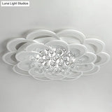 Contemporary Flower Flush Mount Ceiling Light - Acrylic Fixture For Living Room