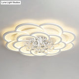 Contemporary Flower Flush Mount Ceiling Light - Acrylic Fixture For Living Room