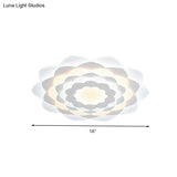 Contemporary Flower - Shaped Led Flushmount Ceiling Light For Bedroom - 16’/19.5’ Wide