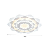 Contemporary Flower-Shaped Led Flushmount Ceiling Light For Bedroom - 16/19.5 Wide