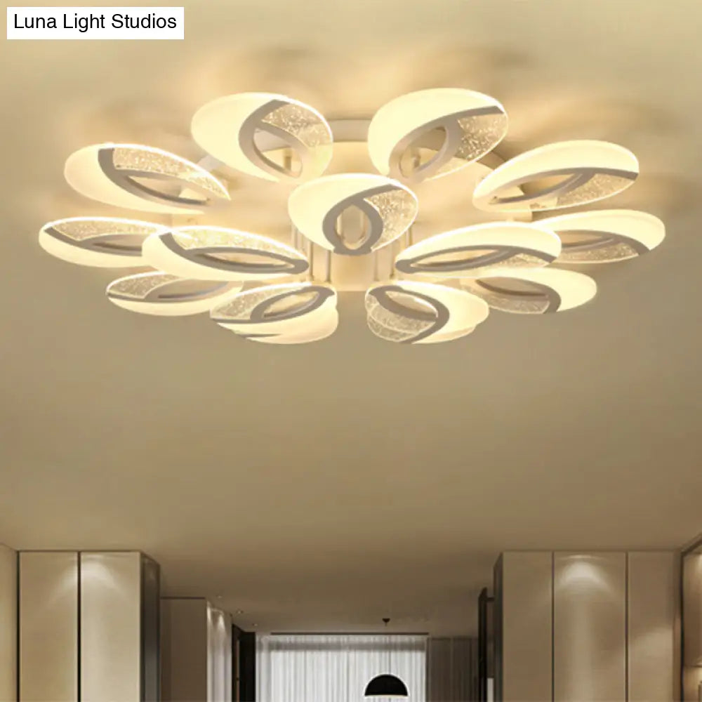 Contemporary Flush Mount Fan Ceiling Light With Adjustable Acrylic Shade In Multiple Tones