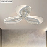 Contemporary Flush Mount Fan Ceiling Light With Adjustable Acrylic Shade In Multiple Tones