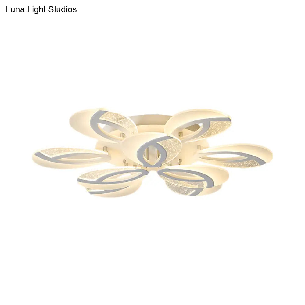 Contemporary Flush Mount Fan Ceiling Light With Adjustable Acrylic Shade In Multiple Tones
