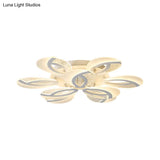 Contemporary Flush Mount Fan Ceiling Light With Adjustable Acrylic Shade In Multiple Tones