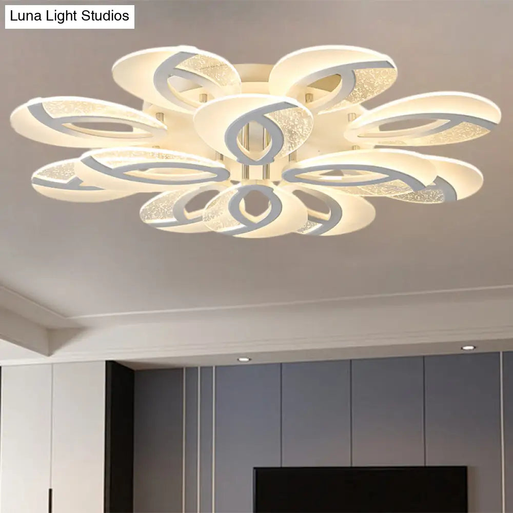 Contemporary Flush Mount Fan Ceiling Light With Adjustable Acrylic Shade In Multiple Tones