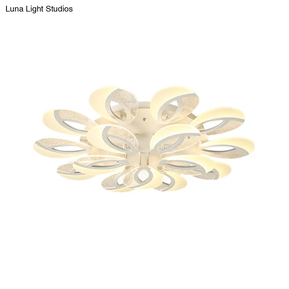 Contemporary Flush Mount Fan Ceiling Light With Adjustable Acrylic Shade In Multiple Tones