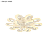 Contemporary Flush Mount Fan Ceiling Light With Adjustable Acrylic Shade In Multiple Tones