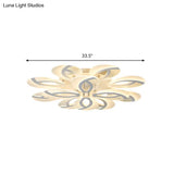 Contemporary Flush Mount Fan Ceiling Light With Adjustable Acrylic Shade In Multiple Tones