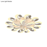 Contemporary Flush Mount Fan Ceiling Light With Adjustable Acrylic Shade In Multiple Tones