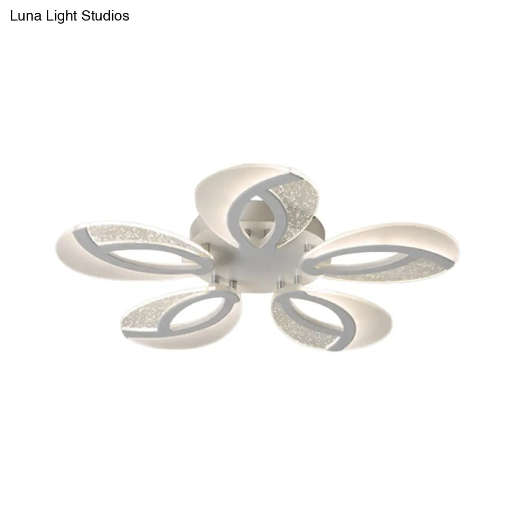 Contemporary Flush Mount Fan Ceiling Light With Adjustable Acrylic Shade In Multiple Tones