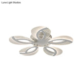 Contemporary Flush Mount Fan Ceiling Light With Adjustable Acrylic Shade In Multiple Tones