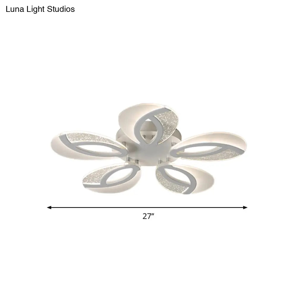 Contemporary Flush Mount Fan Ceiling Light With Adjustable Acrylic Shade In Multiple Tones