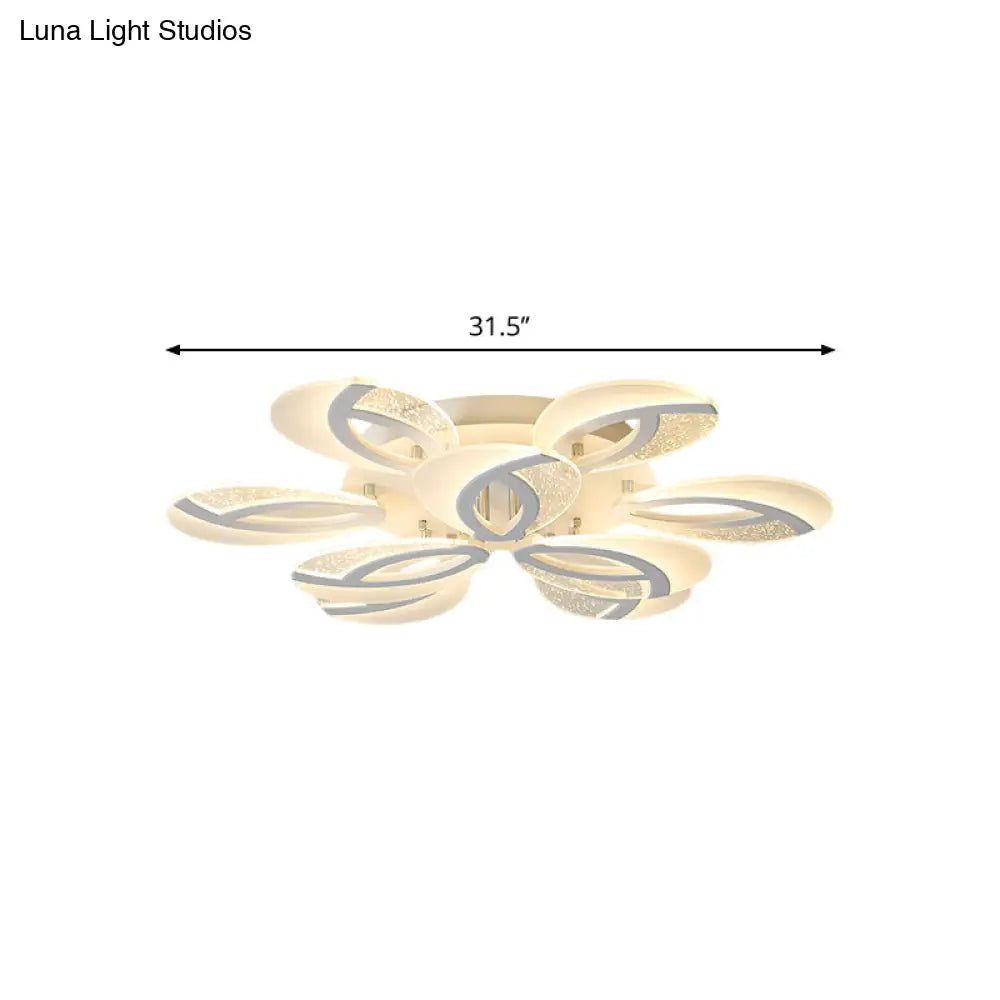 Contemporary Flush Mount Fan Ceiling Light With Adjustable Acrylic Shade In Multiple Tones