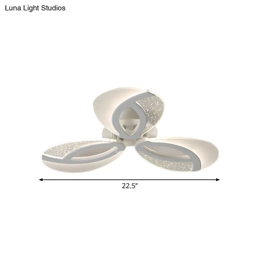 Contemporary Flush Mount Fan Ceiling Light With Adjustable Acrylic Shade In Multiple Tones