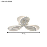 Contemporary Flush Mount Fan Ceiling Light With Adjustable Acrylic Shade In Multiple Tones