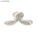 Contemporary Flush Mount Fan Ceiling Light With Adjustable Acrylic Shade In Multiple Tones