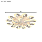 Contemporary Flush Mount Fan Ceiling Light With Adjustable Acrylic Shade In Multiple Tones