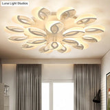 Contemporary Flush Mount Fan Ceiling Light With Adjustable Acrylic Shade In Multiple Tones