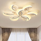Contemporary Flush Mount Fan Ceiling Light With Adjustable Acrylic Shade In Multiple Tones 9 /