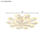 Contemporary Flush Mount Fan Ceiling Light With Adjustable Acrylic Shade In Multiple Tones