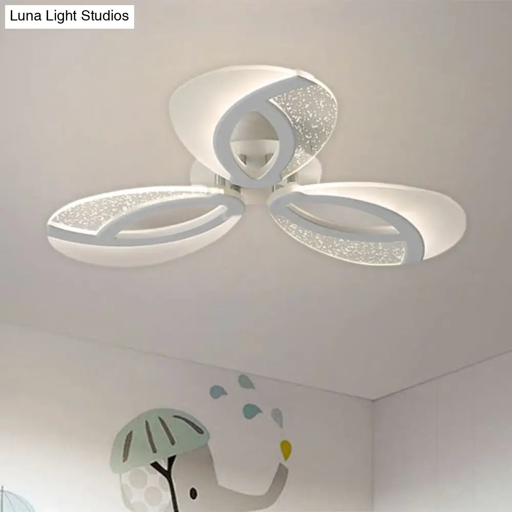 Contemporary Flush Mount Fan Ceiling Light With Adjustable Acrylic Shade In Multiple Tones