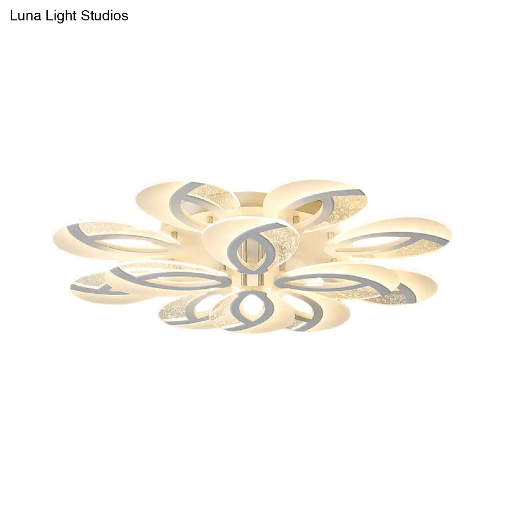 Contemporary Flush Mount Fan Ceiling Light With Adjustable Acrylic Shade In Multiple Tones