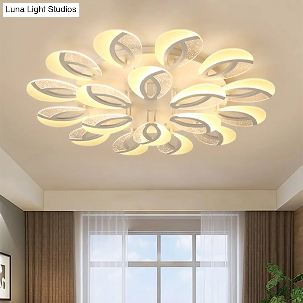 Contemporary Flush Mount Fan Ceiling Light With Adjustable Acrylic Shade In Multiple Tones