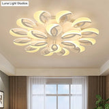 Contemporary Flush Mount Fan Ceiling Light With Adjustable Acrylic Shade In Multiple Tones