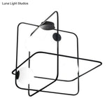 Contemporary Flush Mount Lamp With 4 Heads Matte White Glass Black/White/Gold Finish