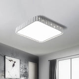 Contemporary Flush Mount Led Lamp - White/Gold Rectangular Ceiling Light Acrylic Shade Warm/White
