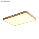 Contemporary Flush Mount Led Lamp - White/Gold Rectangular Ceiling Light Acrylic Shade Warm/White