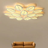 Contemporary Foliage Acrylic Led Ceiling Light For Bedroom - White Semi Flush Mount Fixture 15 /
