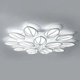 Contemporary Foliage Acrylic Led Ceiling Light For Bedroom - White Semi Flush Mount Fixture