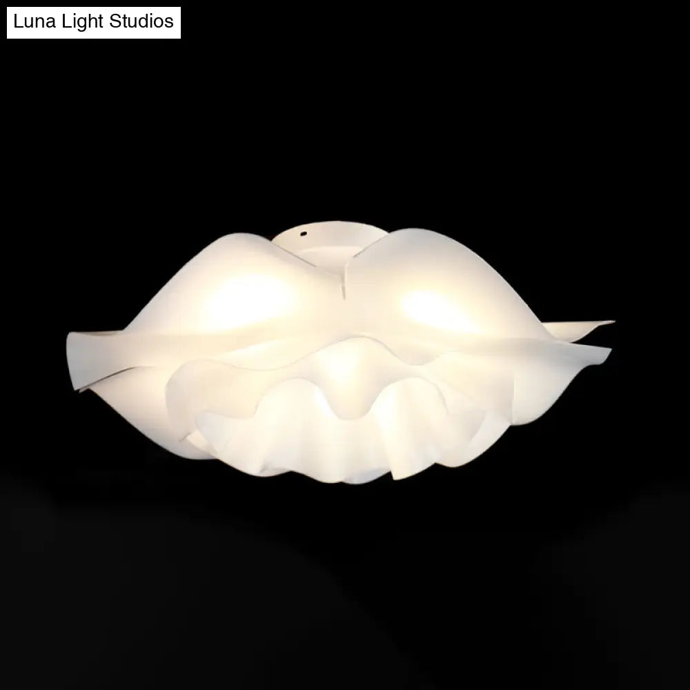 Contemporary Frill Layer Led Ceiling Fixture: Stylish Flush Mount For Bedroom Acrylic Finish In