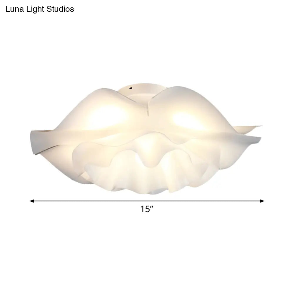 Contemporary Frill Layer Led Ceiling Fixture: Stylish Flush Mount For Bedroom Acrylic Finish In