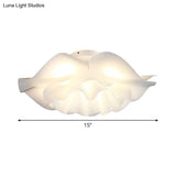 Contemporary Frill Layer Led Ceiling Fixture: Stylish Flush Mount For Bedroom Acrylic Finish In