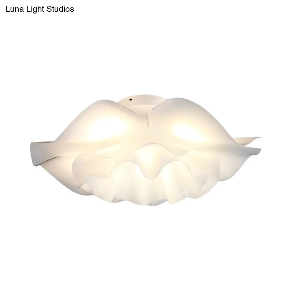 Contemporary Frill Layer Led Ceiling Fixture: Stylish Flush Mount For Bedroom Acrylic Finish In