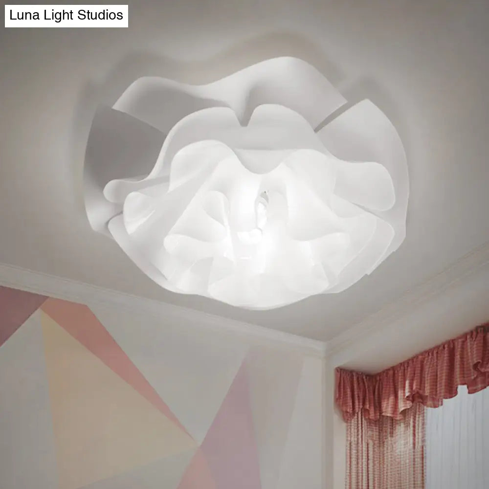 Contemporary Frill Layer Led Ceiling Fixture: Stylish Flush Mount For Bedroom Acrylic Finish In