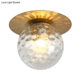 Contemporary Frosted Glass Sphere Semi Flush Chandelier: Stylish Ceiling Mount Light For Hallways