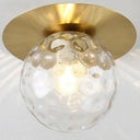 Contemporary Frosted Glass Sphere Semi Flush Chandelier: Stylish Ceiling Mount Light For Hallways