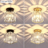 Contemporary Geometric Crystal Prism Flush Mount Led Ceiling Light Fixture