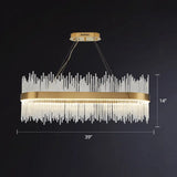 Contemporary Geometric Led Chandelier - Simplicity And Elegance In Gold / 39 Linear