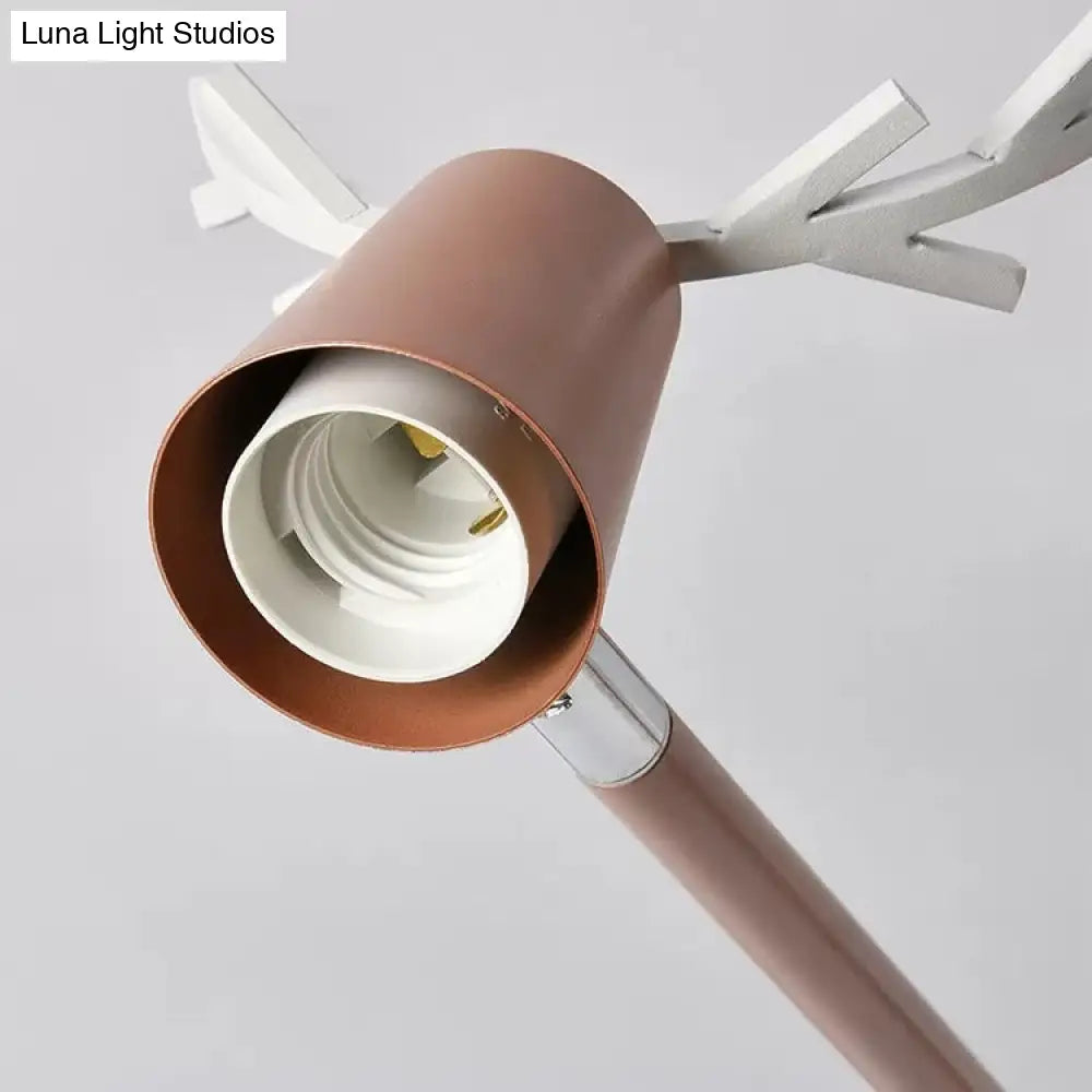 Contemporary Glass Ball Semi Flush Light Fixture For Childrens Bedroom Ceiling Features Antler